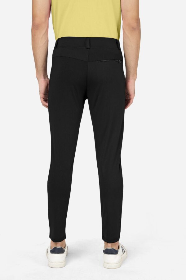 Formal Stretchable Black Pant with Expandable Waist for Men. Regular Fit, Flat Front, Premium Lycra Fabric Pants for Office, Party and Casual Wear