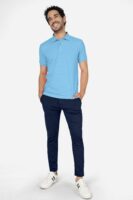Formal Stretchable Navy Blue Pant with Expandable Waist for Men. Regular Fit, Flat Front, Premium Lycra Fabric Pants for Office, Party and Casual Wear