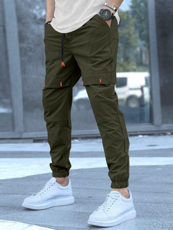 Cargo Cotton Pants in DarkGreen and Cream.Cargos for Men.Track Pant for Boys amd Men.Oversize Cargo Trouser.Men's Oversized Cargo Utility Joggers.Multi Poket pent.