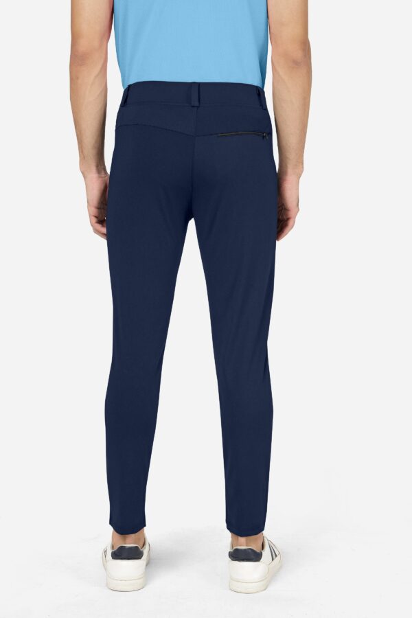 Formal Stretchable Navy Blue Pant with Expandable Waist for Men. Regular Fit, Flat Front, Premium Lycra Fabric Pants for Office, Party and Casual Wear