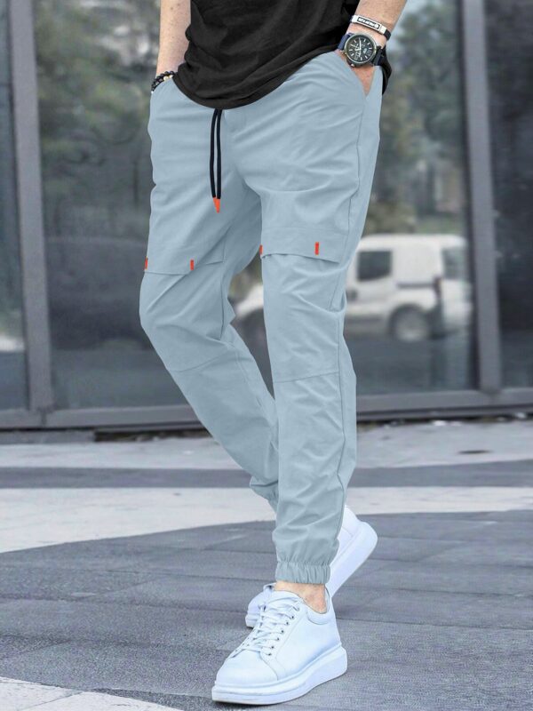 Cargo Cotton Pants in Black and Sky.Cargos for Men.Track Pant for Boys amd Men.Oversize Cargo Trouser.Men's Oversized Cargo Utility Joggers.Multi Poket pent.