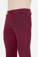 Formal Stretchable Maroon Pant with Expandable Waist for Men. Regular Fit, Flat Front, Premium Lycra Fabric Pants for Office, Party and Casual Wear