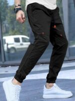 Cargo Cotton Pants in Teal Blue and Black.Cargos for Men.Track Pant for Boys amd Men.Oversize Cargo Trouser.Men's Oversized Cargo Utility Joggers.Multi Poket pent.
