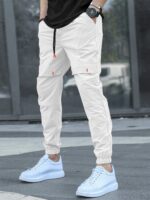 Cargo Cotton Pants in DarkGreen and White.Cargos for Men.Track Pant for Boys amd Men.Oversize Cargo Trouser.Men's Oversized Cargo Utility Joggers.Multi Poket pent.