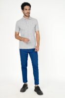 Teal Blue Lycra Stretchable Formal Slim Fit  Trouser Pant