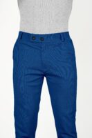 Teal Blue Lycra Stretchable Formal Slim Fit  Trouser Pant