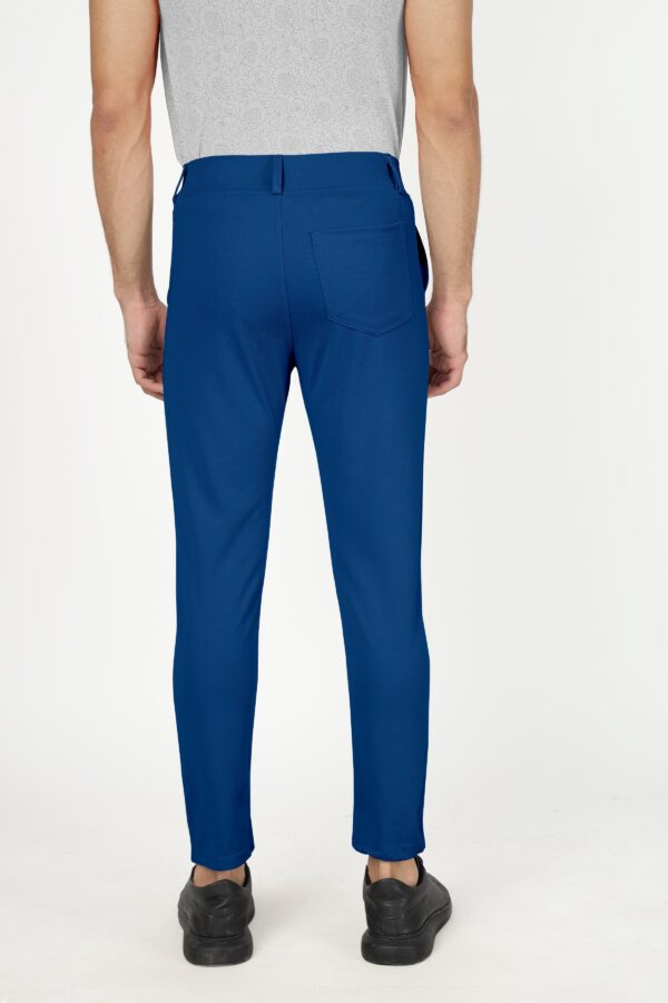 Teal Blue Lycra Stretchable Formal Slim Fit  Trouser Pant