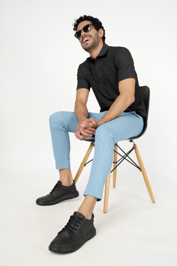 Sky Lycra Stretchable Formal Slim Fit  Trouser Pant