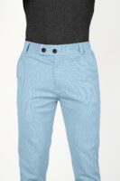 Sky Lycra Stretchable Formal Slim Fit  Trouser Pant
