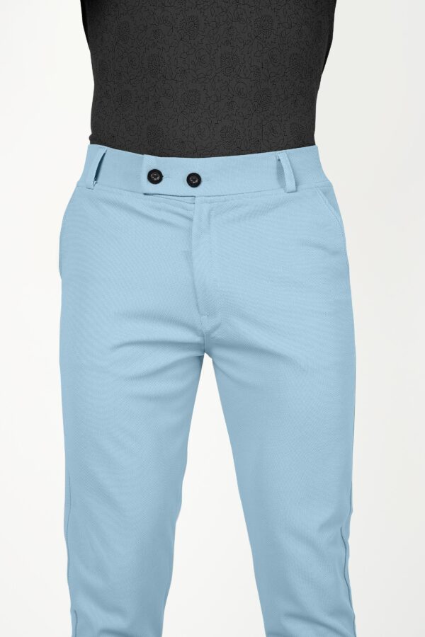 Sky Lycra Stretchable Formal Slim Fit  Trouser Pant