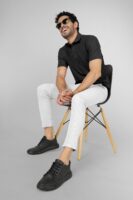 White Lycra Stretchable Formal Slim Fit Trouser Pant
