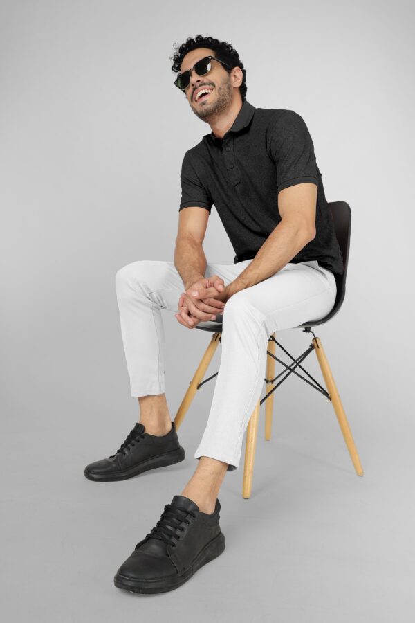 White Lycra Stretchable Formal Slim Fit Trouser Pant
