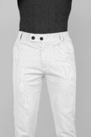 White Lycra Stretchable Formal Slim Fit Trouser Pant